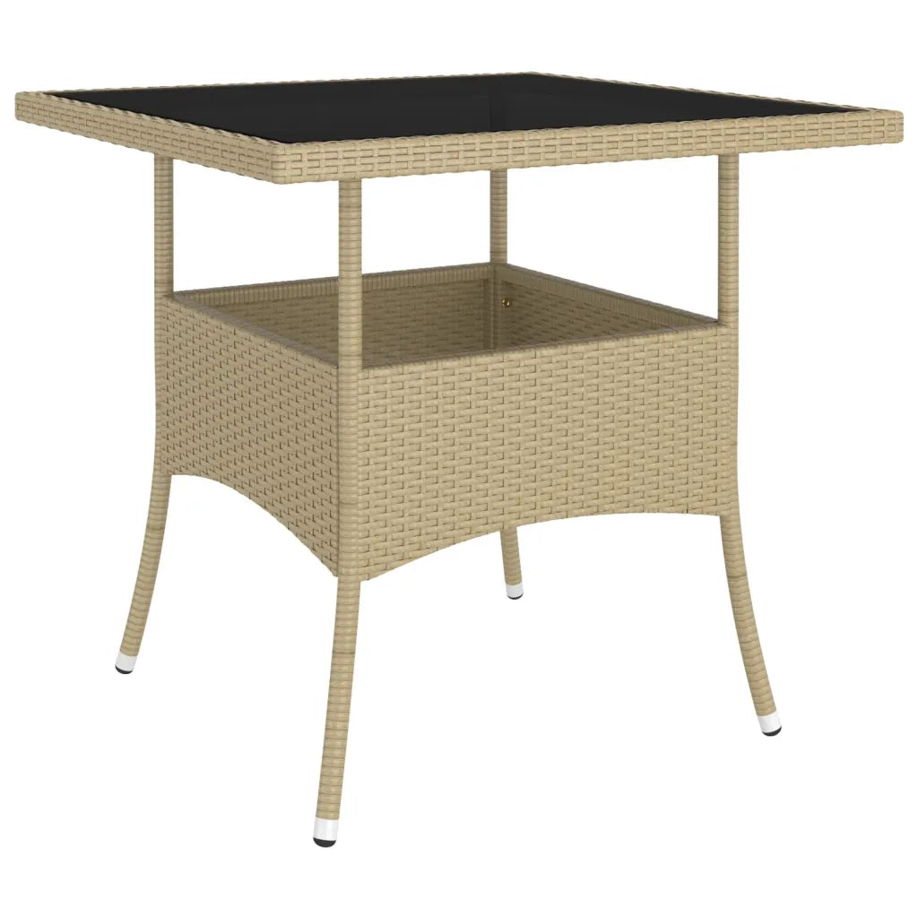 Set da Pranzo per Giardino 5 pz in Polyrattan Beige 3058330
