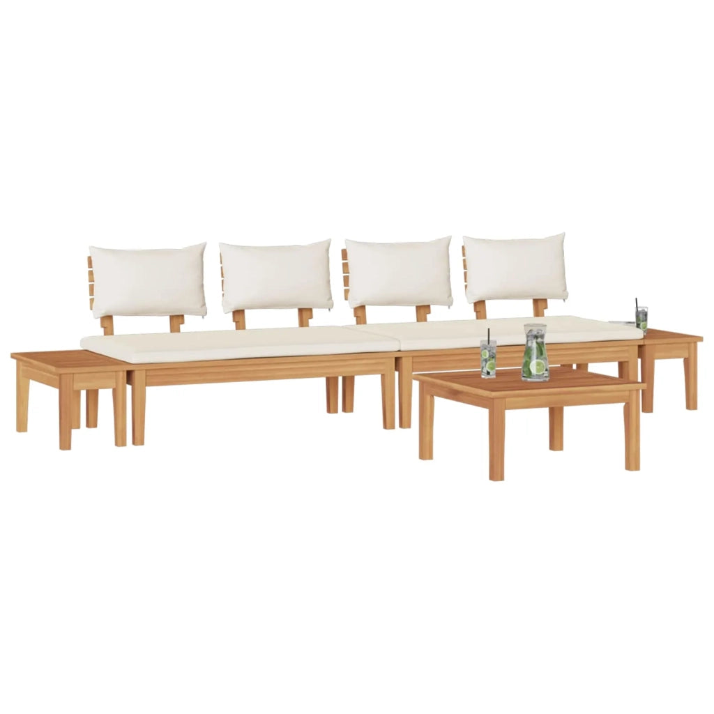 Set Divano da Giardino 5 pcs Marrone e Crema 3356872