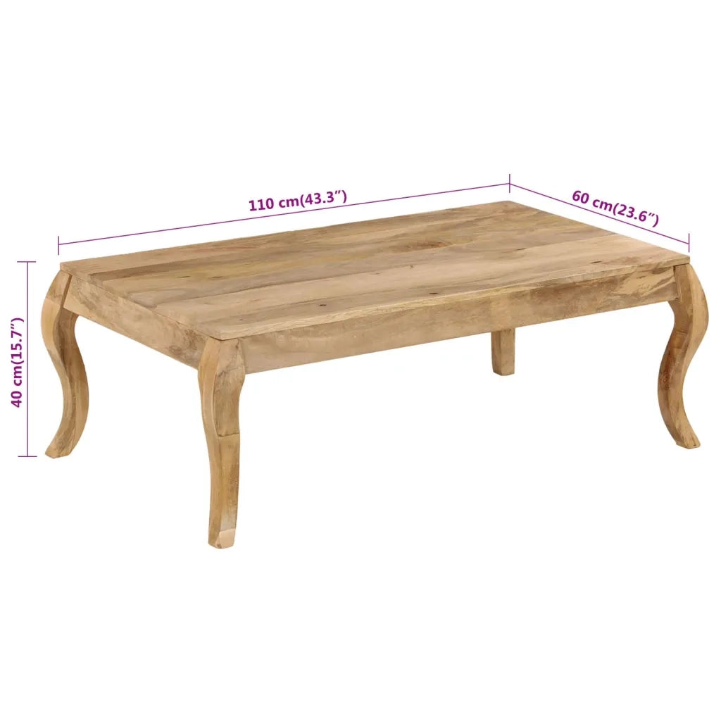 Tavolino da Caffè in Legno Massello di Mango 110x60x40 cm 247110