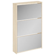 Scarpiera con 3 Ripiani e Specchio Colore-Scaffale Rovere 63x17x102,5 cm