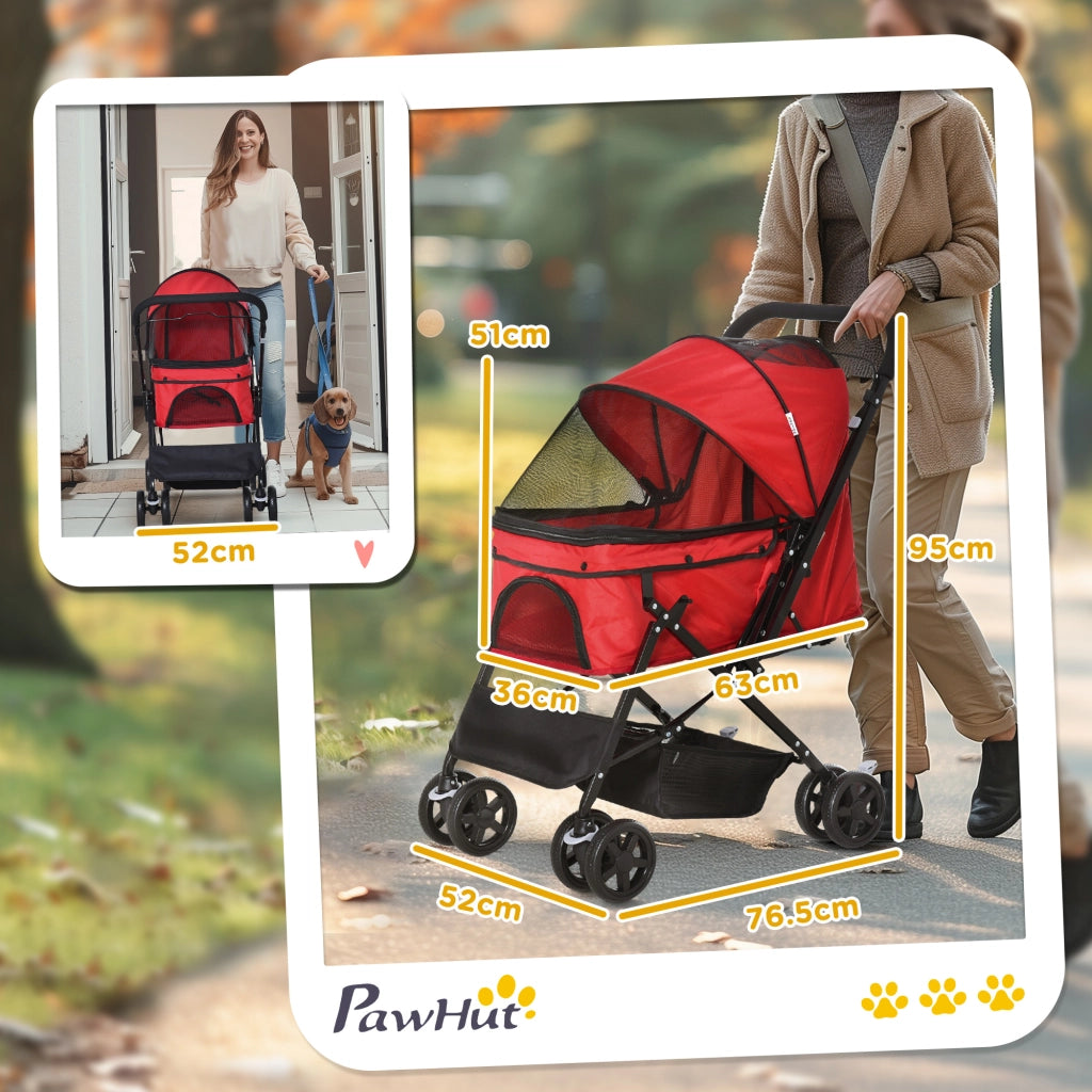 Trasportino per Cani Pieghevole ¨C Minimal ¨C 76.5x52x95cm Rosso