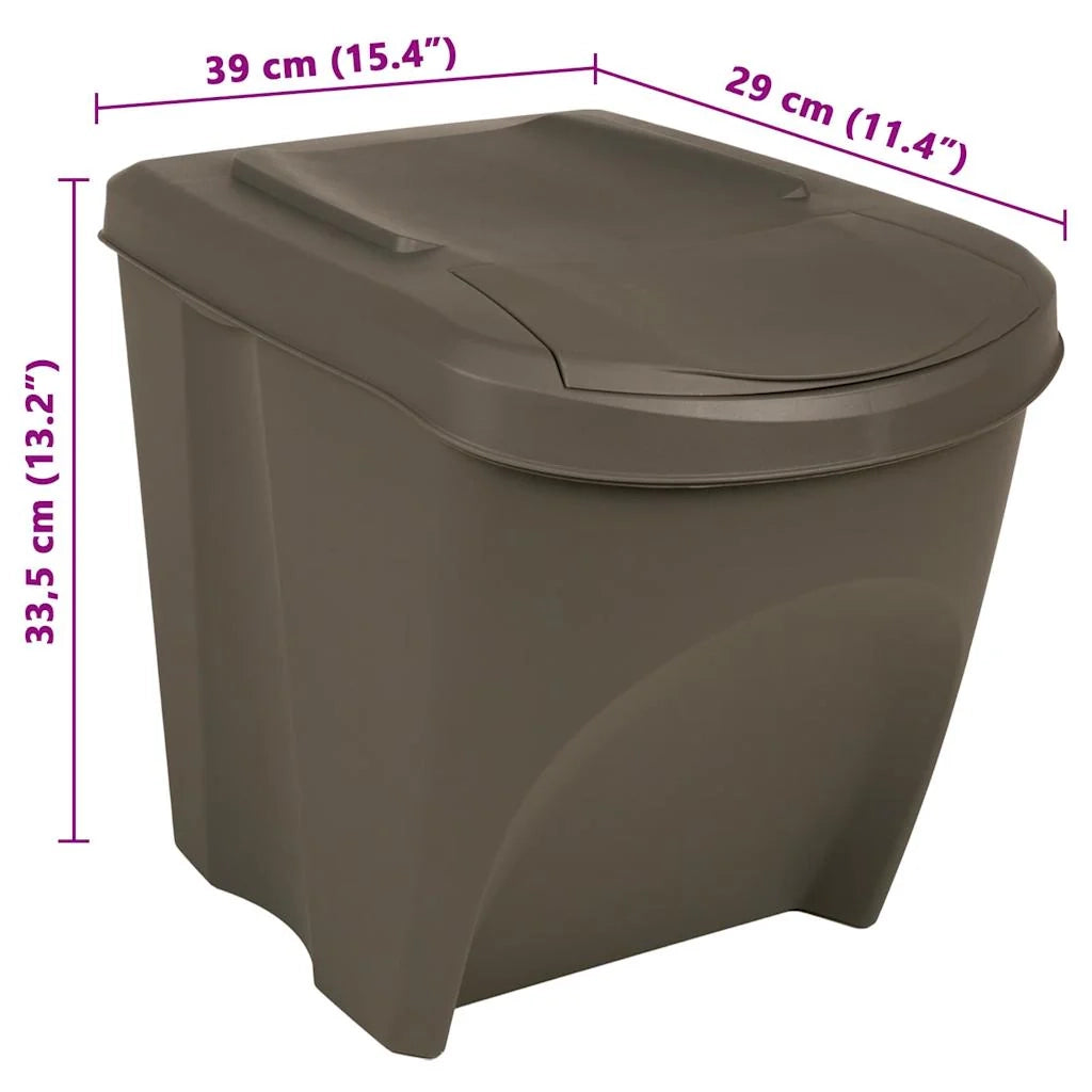 Contenitori per rifiuti impilabili 3 pezzi 75 L polipropilene grigio 02_0043894