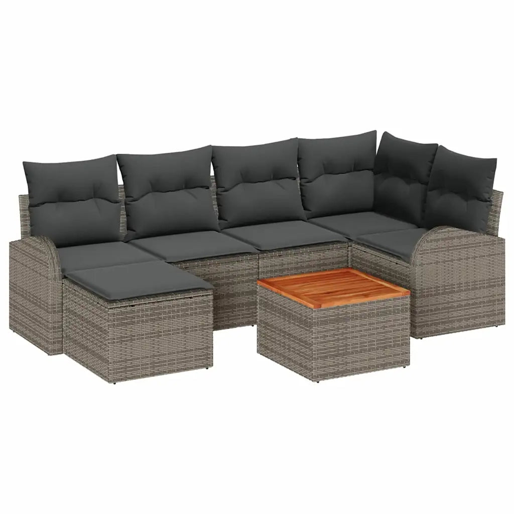 Set Divano da Giardino 7 pcs Grigio polyrattan 3356270