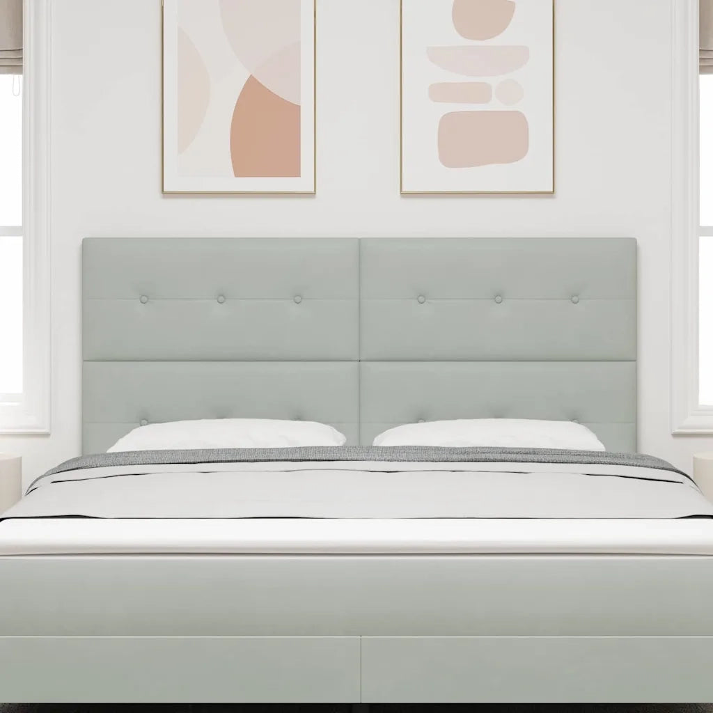 Testiera | Testata LED con strisce LED Grigio chiaro 180 cm Velluto