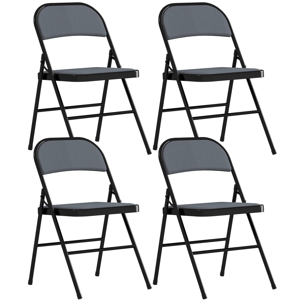 Set 4 Sedie Pieghevoli da Pranzo ¨C Xylo ¨C Struttura Metallo Grigio 45x46x78cm