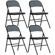 Set 4 Sedie Pieghevoli da Pranzo ¨C Xylo ¨C Struttura Metallo Grigio 45x46x78cm