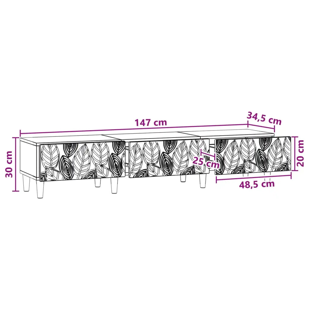 Mobile TV | Armadietto TV | Mobile Porta TV 147 x 34,5 x 30 cm Rovere Fumo Legno ingegnerizzato