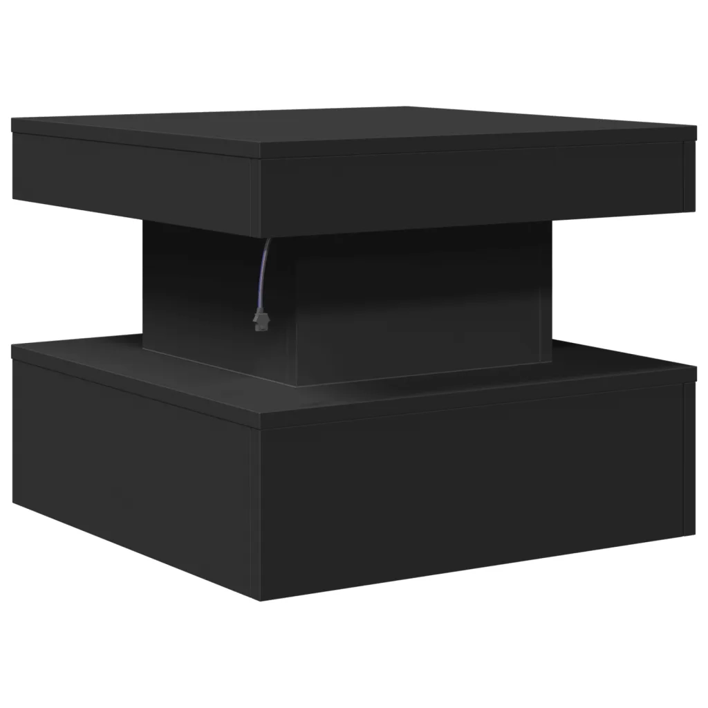 Tavolino da Salotto con Luci LED-Tavolino da soggiorno Nero 50x50x40 cm 853446