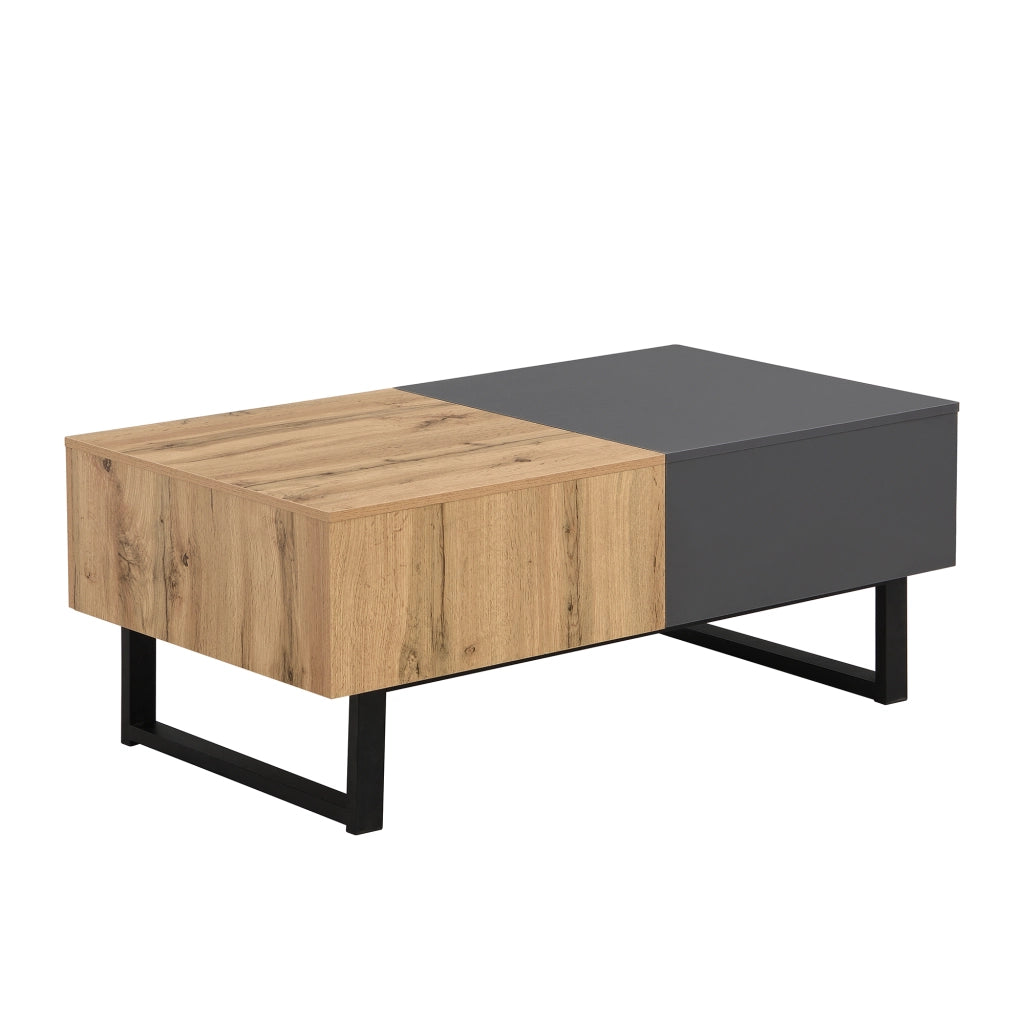 Tavolino da salotto multifunzionale - Zephmum- 155x55x40 cm - Con ripostiglio nascosto e struttura in legno e metallo