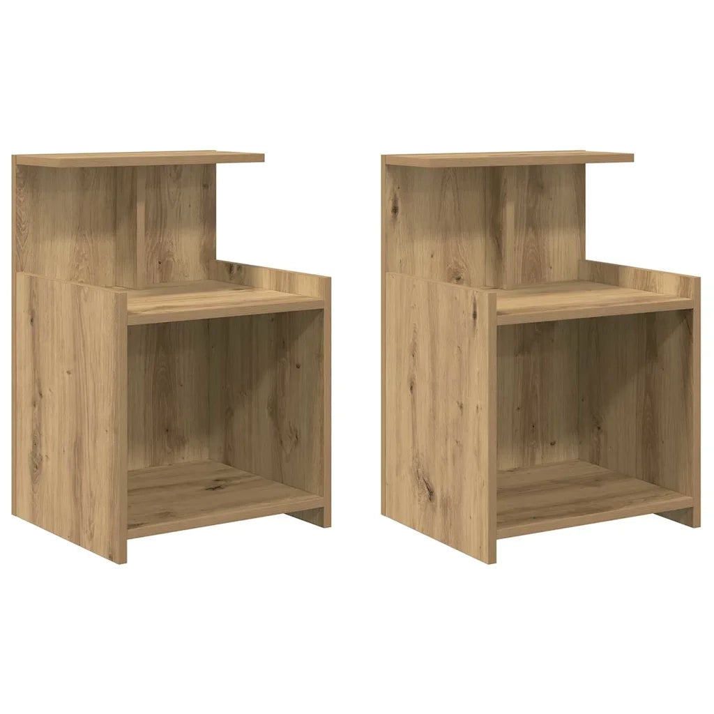 Armadio da Notte 2 pcs Rovere artigianale 40 x 35 x 60 cm 875137