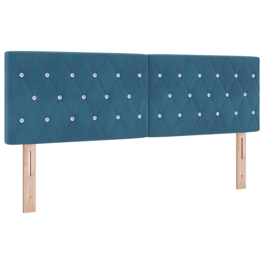 Letto a molle con materasso Blu Scuro 140 x 190 cm Velluto 3339108