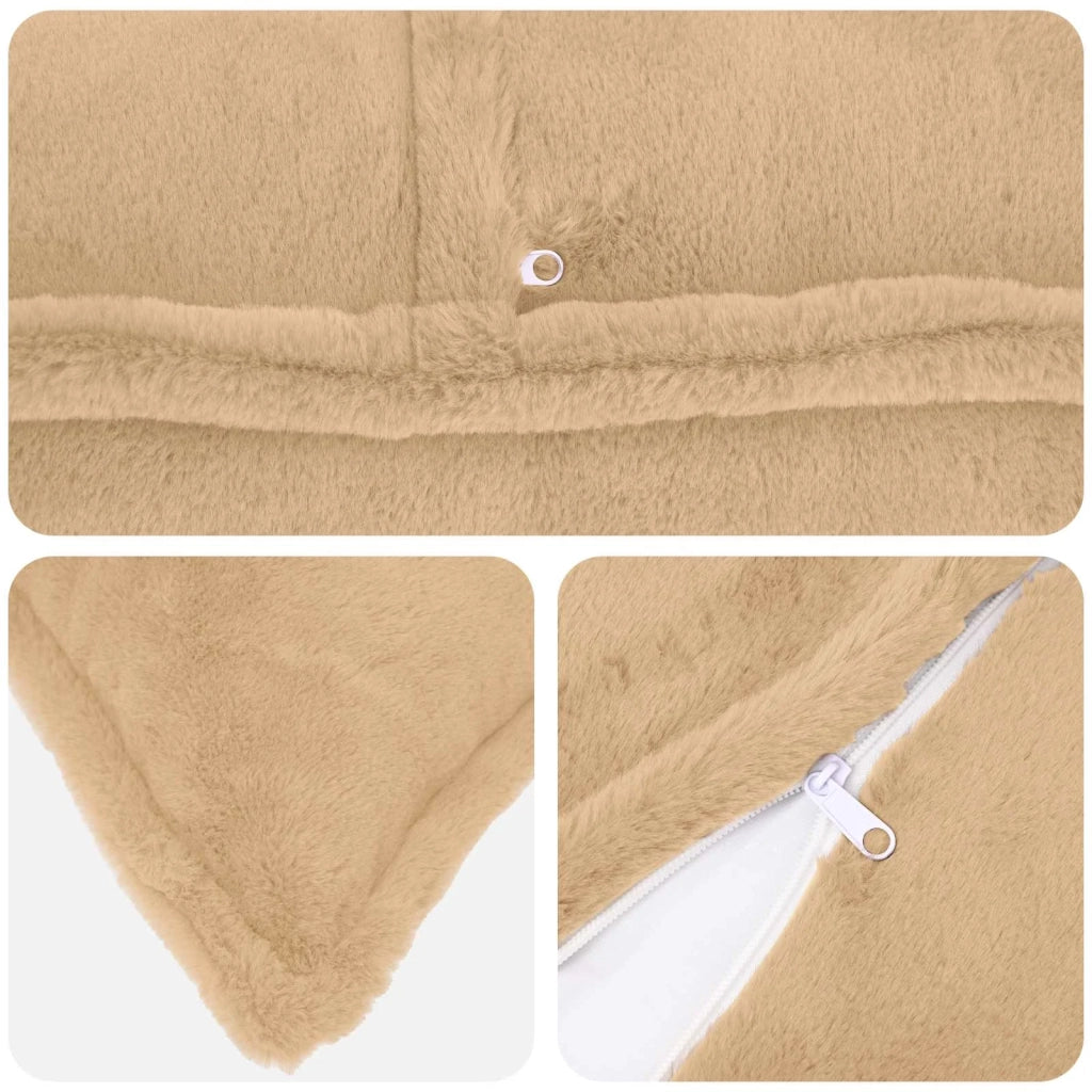 Federa 2 pz HOUTEN Crema 40 x 80 cm Pelliccia di Coniglio Finta 918442