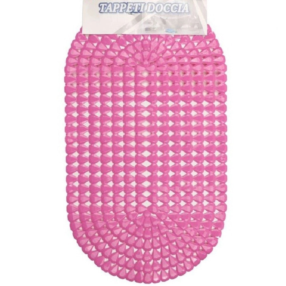 Trade Shop - Tappeto Antiscivolo Ovale Diamante Rosa Per Vasca Bagno Doccia 36 X 66 Cm 87864 -