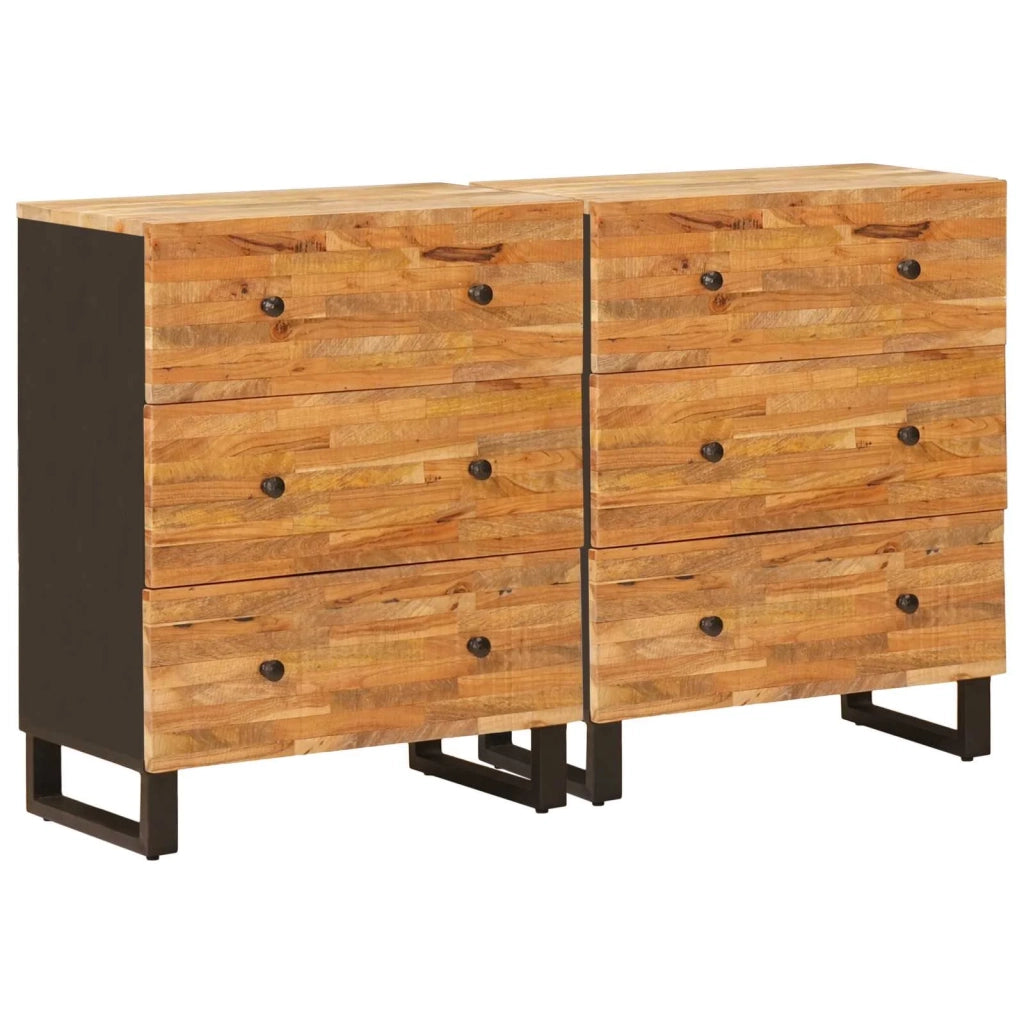 Credenza 2 pcs Marrone 60 x 33 x 75 cm Legno di mango massello