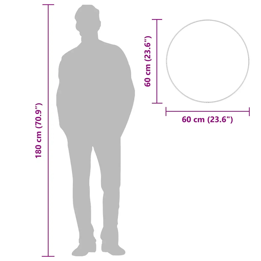 Specchio da Parete Argento Ø 60 cm Rotondo 348177