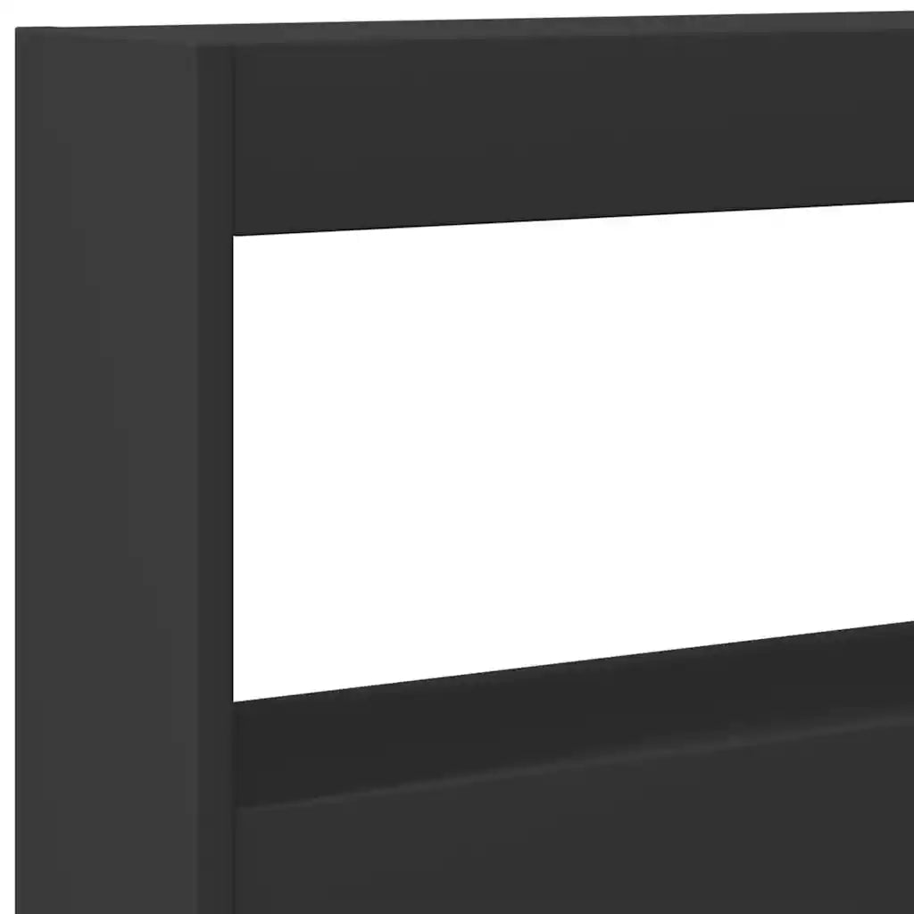 Testiera | Testata con Contenitore a LED Nera 160x17x102 cm