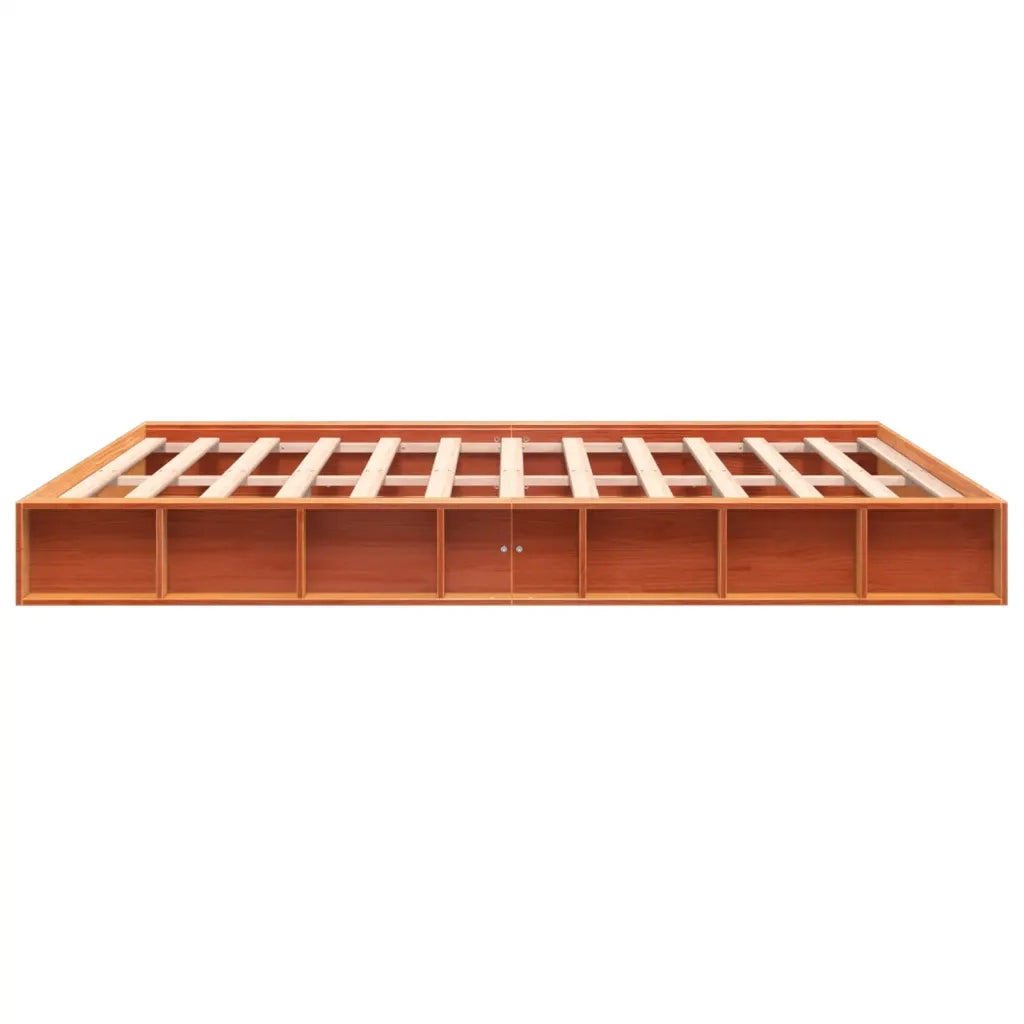 Giroletto senza Materasso-Struttura Letto Marrone Cera 180x200 cm Legno di Pino 145764