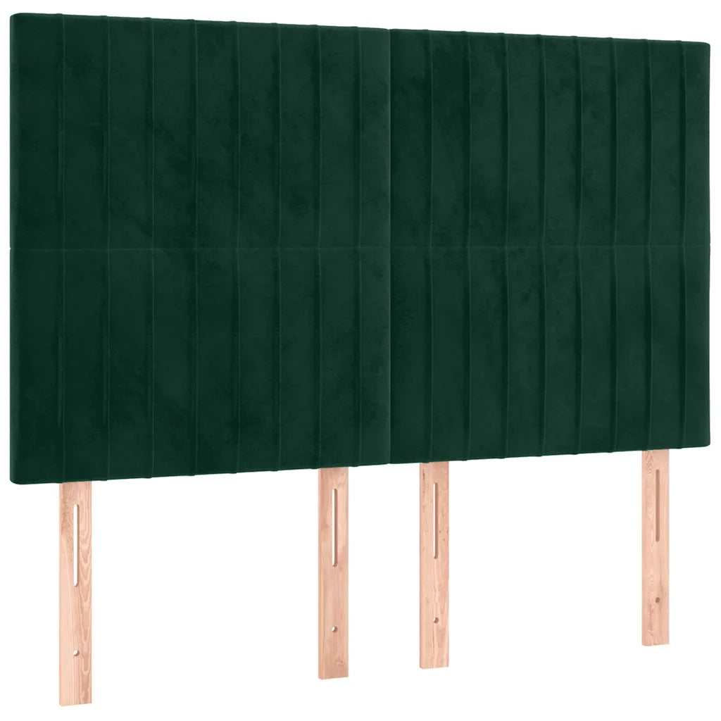 Testiera | Testata a LED Verde Scuro 144x5x118/128cm in Velluto