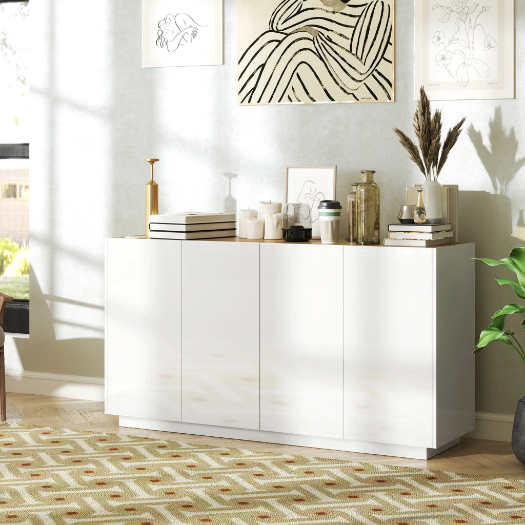 Credenza ¨C zephmum ¨C Bianco Lucido 140x40x75