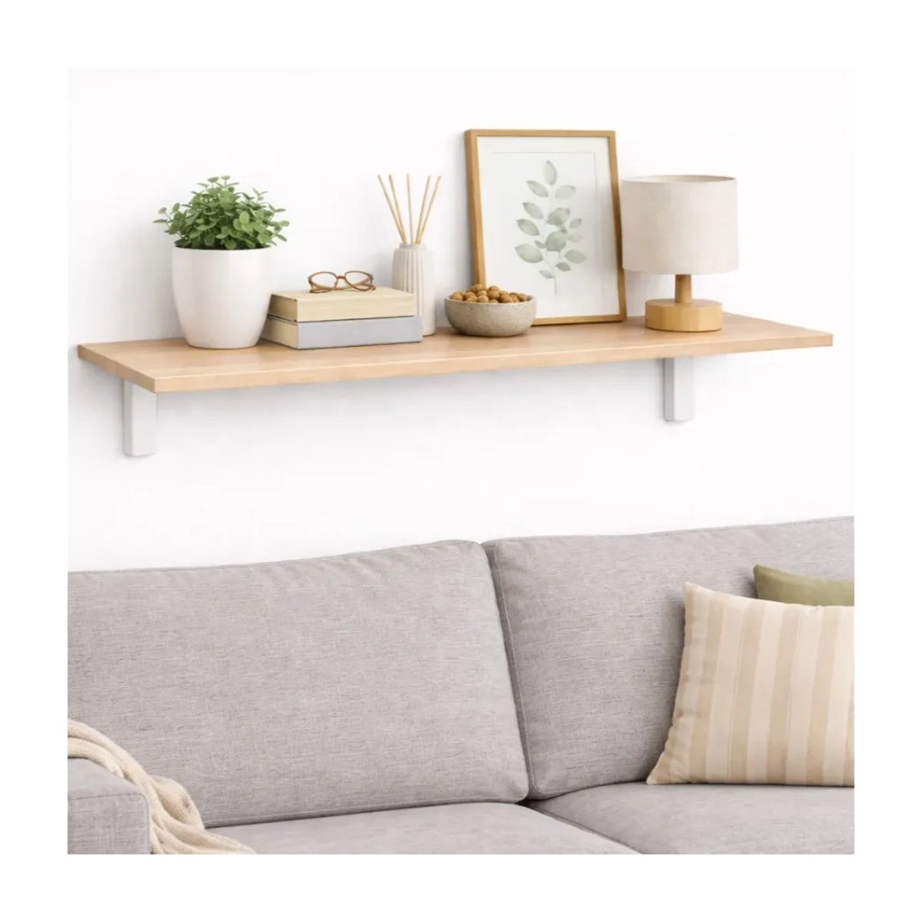 Mensola da Muro da appoggio in Legno nobilitato spessore 1,8 cm in colore Rovere 80x60 cm