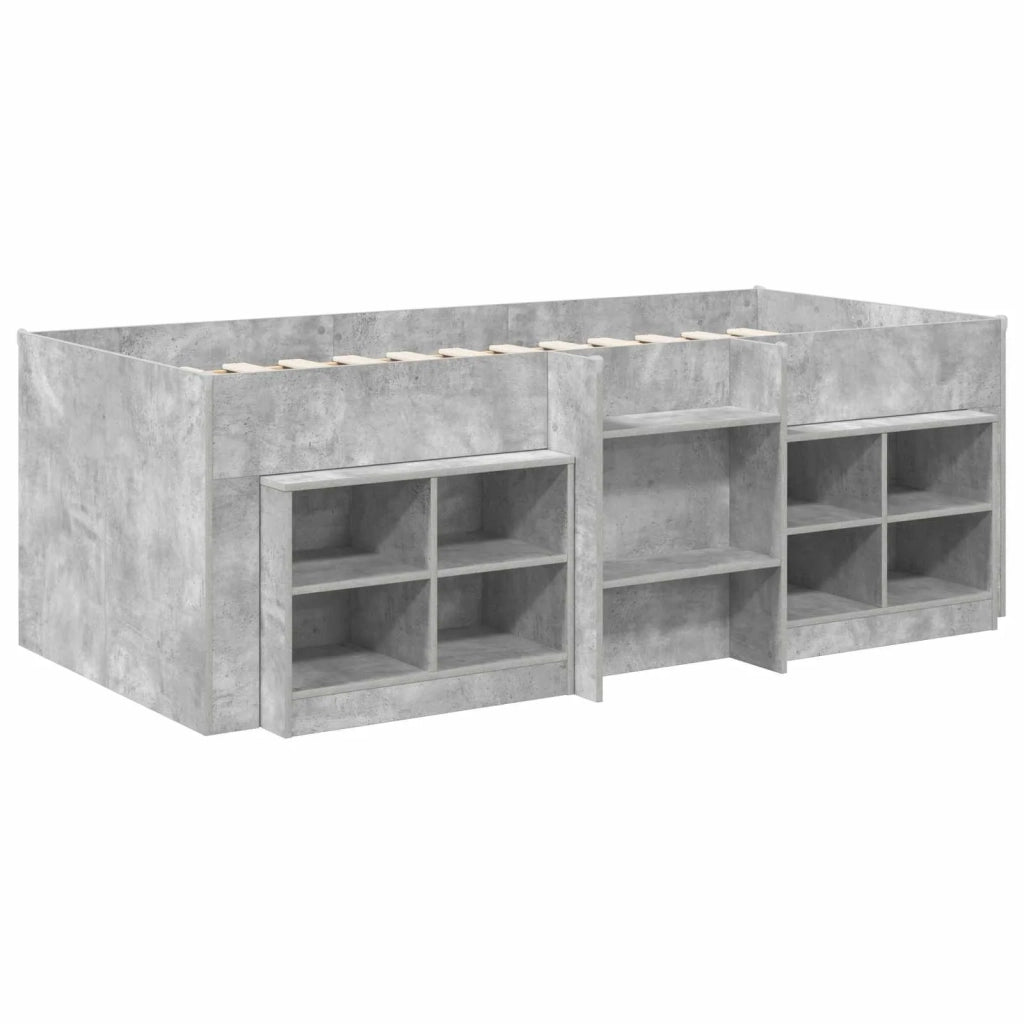Struttura Letto Loft con Mobile 3 pz Grigio Cemento 3423409
