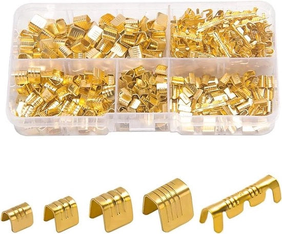 500 pezzi di connettori a U a forma di V non isolati, kit di connettori a spazzolo elettrici a forma di bottone, assortimento di cavi e fili