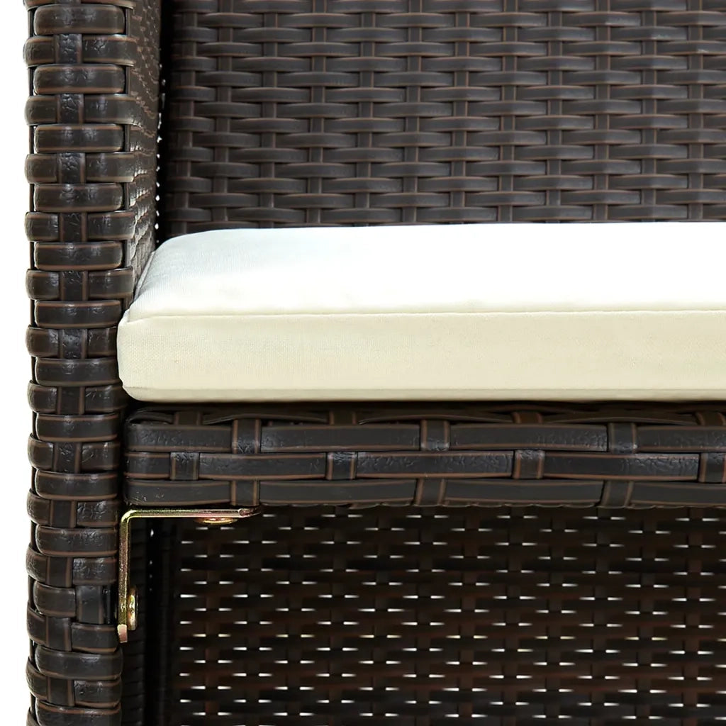 Divano da Giardino a 2 Posti con Cuscini Marrone in Polyrattan 43911