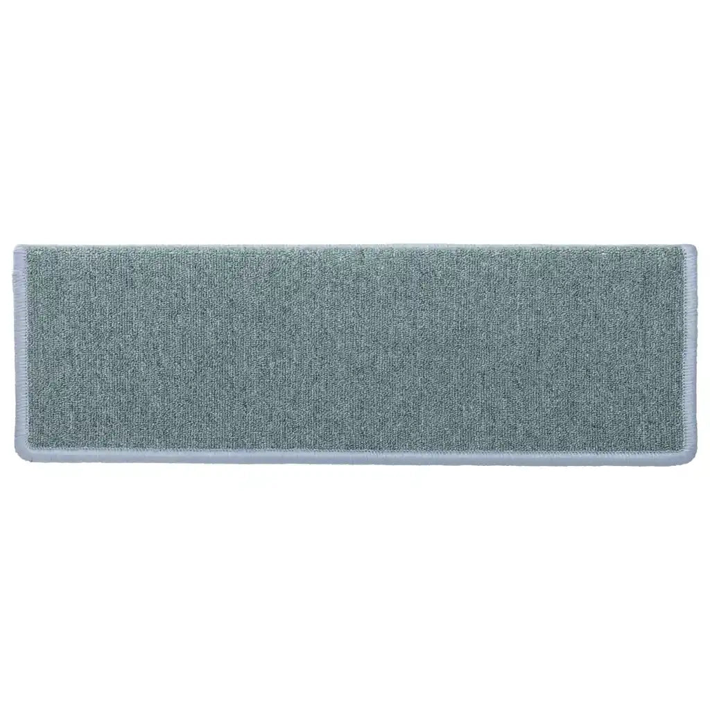 Tappetini per scale 15 pz | Gradini per Scale 65x21x4 cm Blu mare con bordo rettangolare