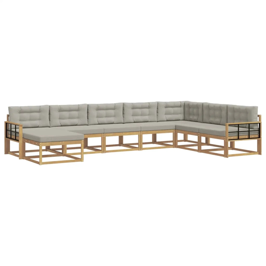 Set di divani da esterno 8 pcs Bianco e Grigio Chiaro 3386875