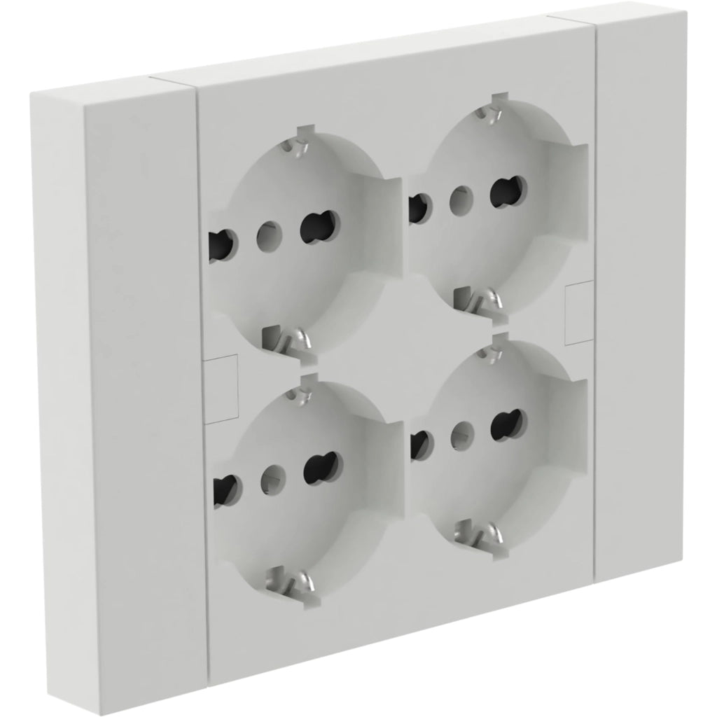 MULTRIPRESA DA PARETE SCHUKO 'QUADRA' Colore bianco - ELECTRALINE