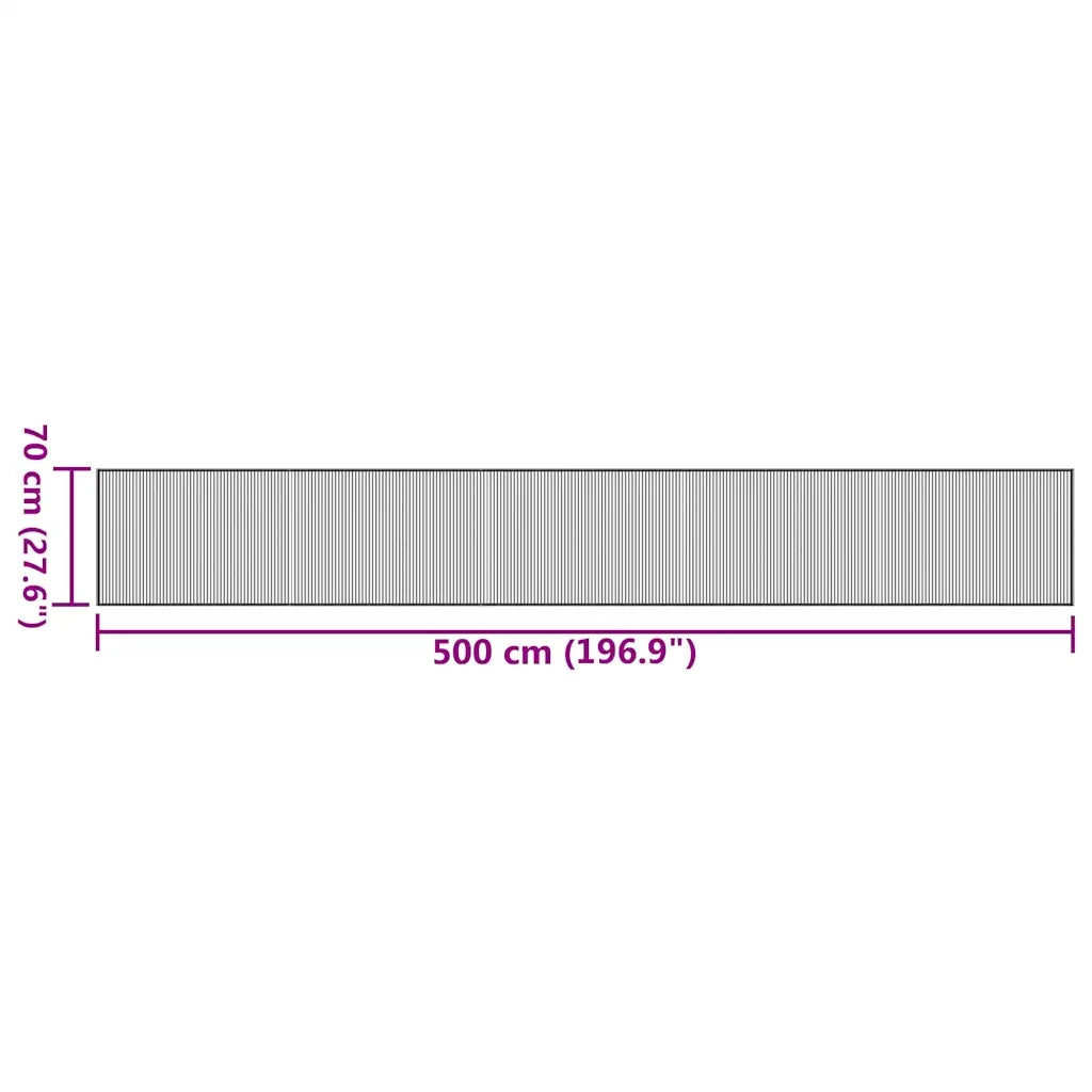 Tappeto Rettangolare Marrone 70x500 cm in Bambù 376890