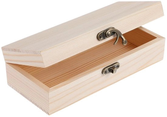 Scatola in Legno Ongelattata - Scatola per Gioielli - Cassetto con Coperchio Scorrevole - Progetto di Fai da Te - Contenitore per Oggetti di Ricordo - Dimensioni 18x7,8x4,9cm - Scatola di Deposito