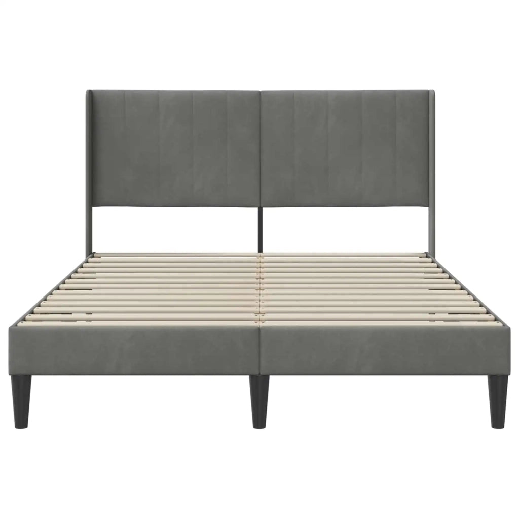 Struttura del letto-Giroletto Grigio Scuro 140 x 190 cm Velluto 241194