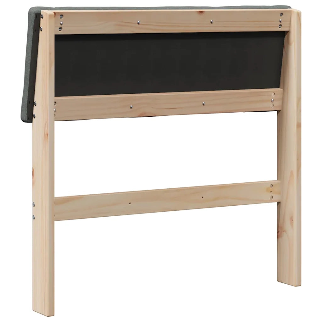 Testiera | Testata imbottita Grigio scuro 80 cm Pino massello