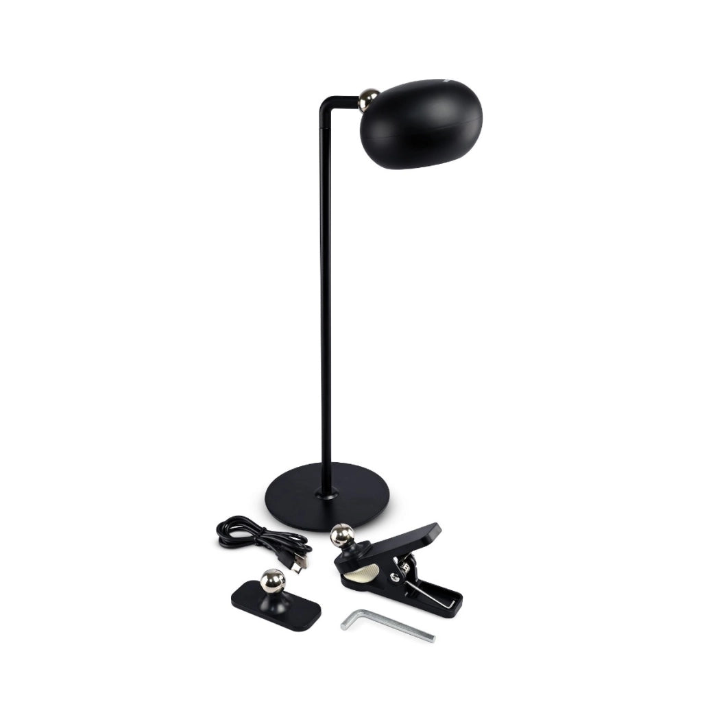 Lampada da scrivania/clamp ricaricabile 3W 300lm nera Videx