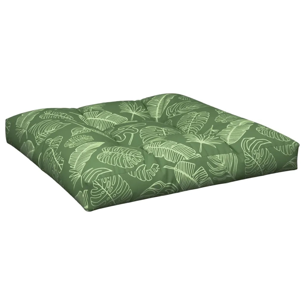 Cuscino per Pallet con Motivo a Foglie 70x70x12 cm in Tessuto 360488
