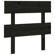 Testiera | Testata per Letto Nera 93,5x3x81cm in Legno Massello di Pino