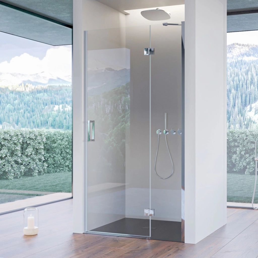 Porta doccia nicchia battente trasparente 8mm h195cm regina, misura 130