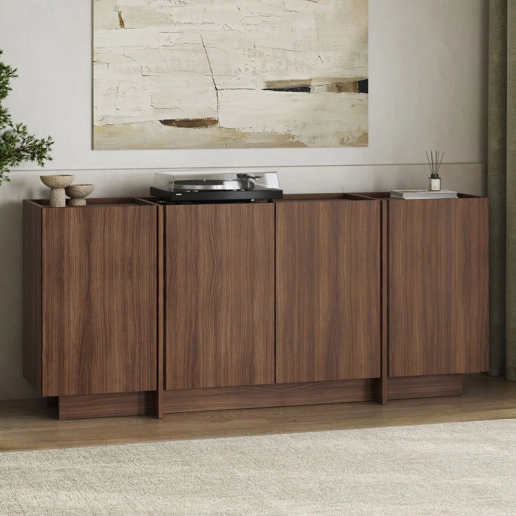Credenza in legno "Dorma" - 180 x 45 x 80 cm - Noce Milano