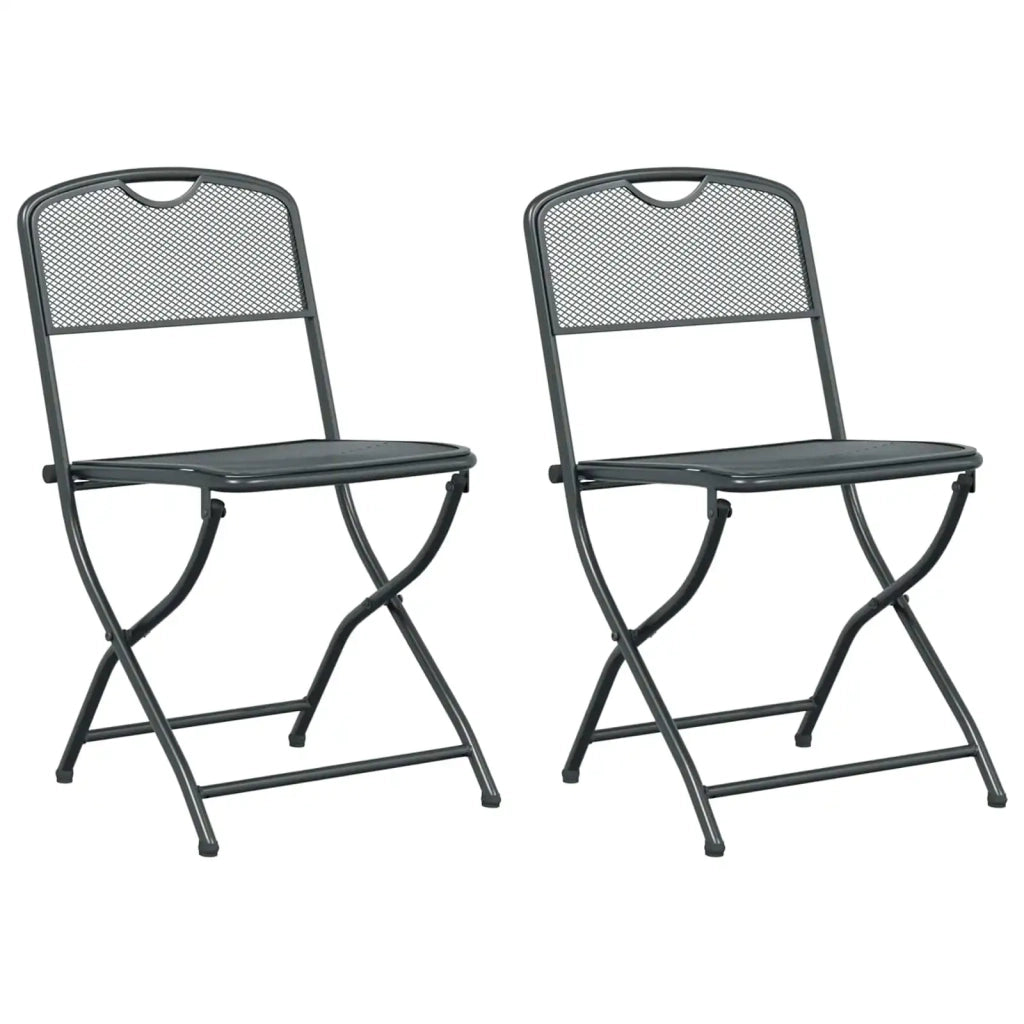 Sedie da giardino 2 pz | Sedie da Esterno Antracite 52,5 x 46 x 82 cm Ferro