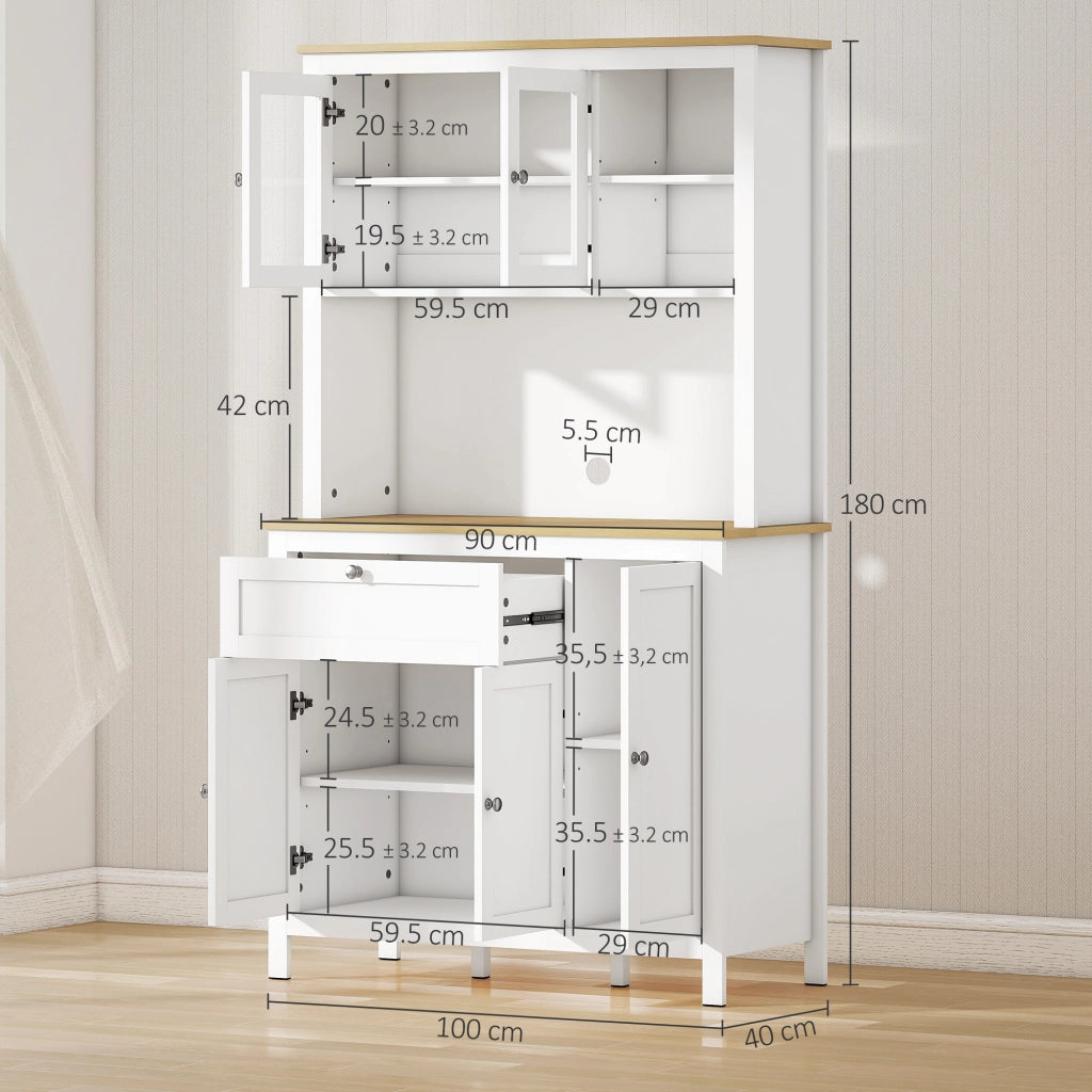 Armadio Cucina con Cassetti e Scaffali Regolabili ¨C Minimal ¨C Bianco 100x40x180 cm
