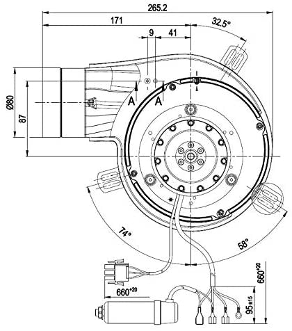 Ricambistufeapellet Estrattore aspiratore fumi EBM G2E150-DN91-12 stufa a pellet Completo di Encoder ERMETICO