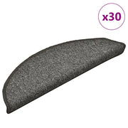 Tappetini per scale 30 pz 56x17x3 cm Grigio scuro Semicircolari 3365745