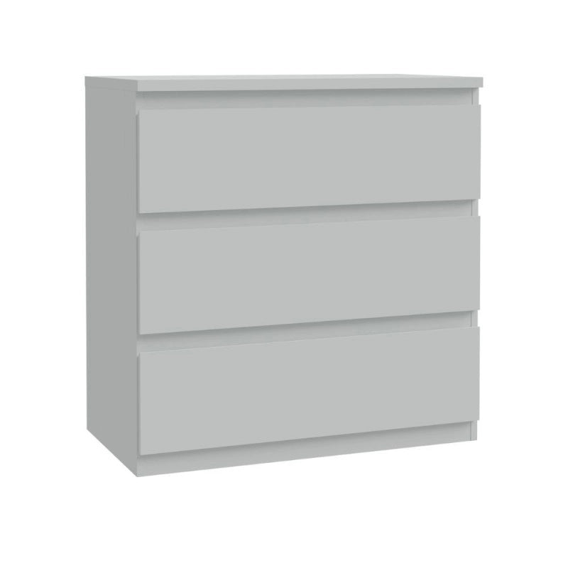 Cassettiera Morgan 3 cassetti 77.2x79.8x42.2 cm. colore grigio chiaro