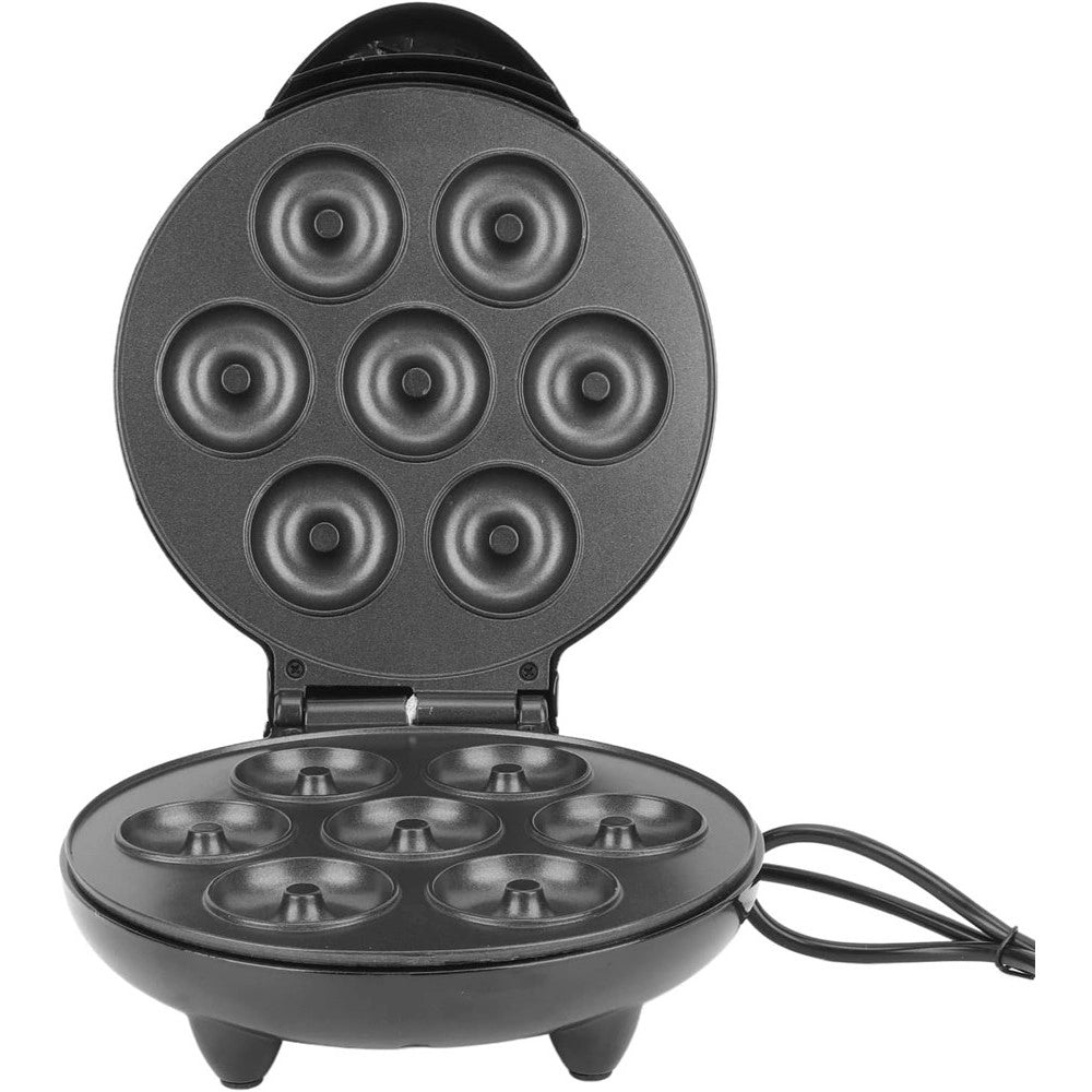 Trade Shop - Mini Donut Maker 1000w Antiaderente Riscaldamento A Doppia Faccia Elettrico 7 Ciambelle -