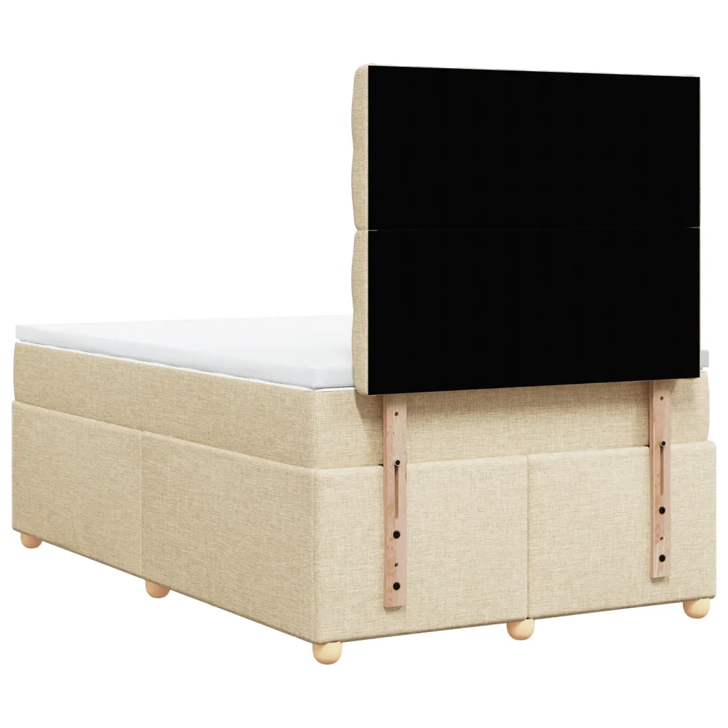 Giroletto a Molle con Materasso Crema 120x190 cm in Tessuto 3293531