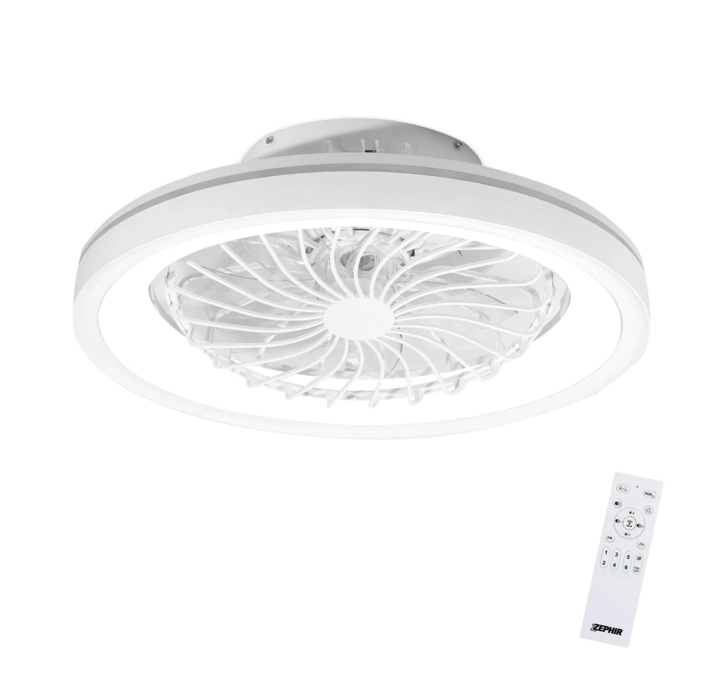 Ventilatore Plafoniera LED Zephir ZVP3 RGB+CCT 40W Dimmerabile con Telecomando, Motore DC e Funzione Reverse