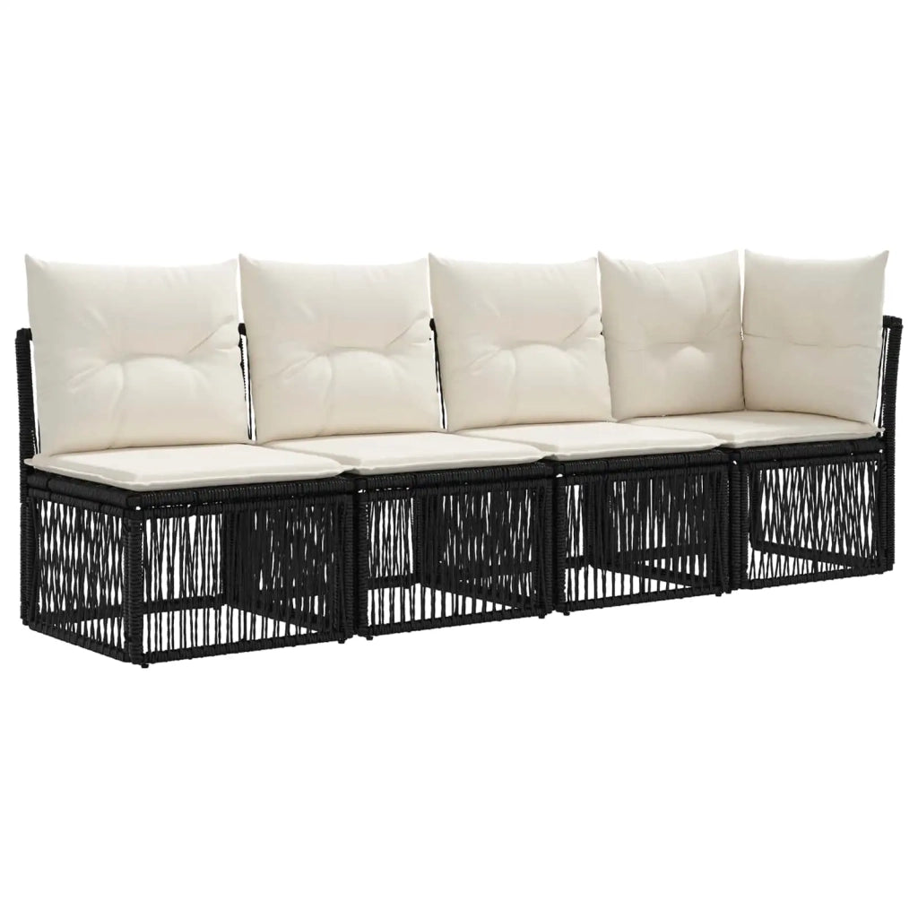 Set Divano da Giardino 7 pz 7-Numero di posti Nero polyrattan 3435811