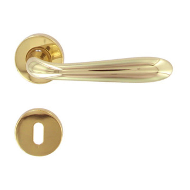 MANIGLIA GOCCIA M82 C/BOCCHETTA ORO LUCIDO