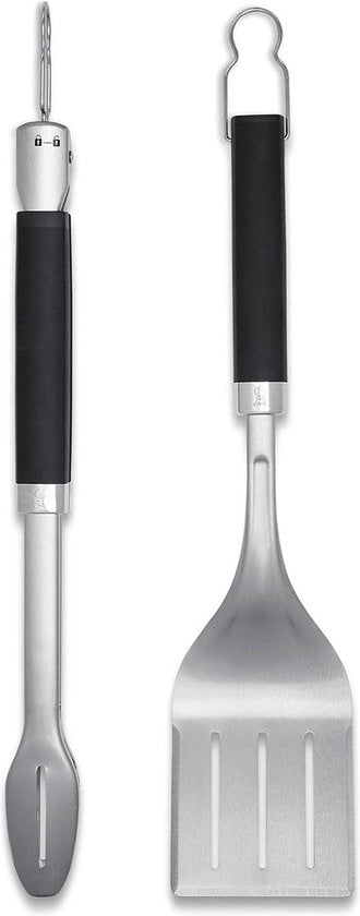 Set di Barbecue in Acciaio Inossidabile | Set di Spiedi e Spatola per Barbecue da Esterno | Accessori di BBQ in Metallo - Argento